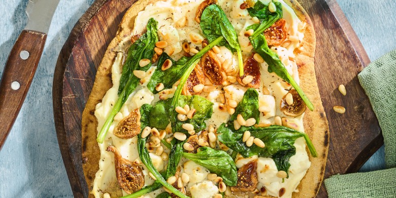 Piadine met geitenkaas en vijgen 