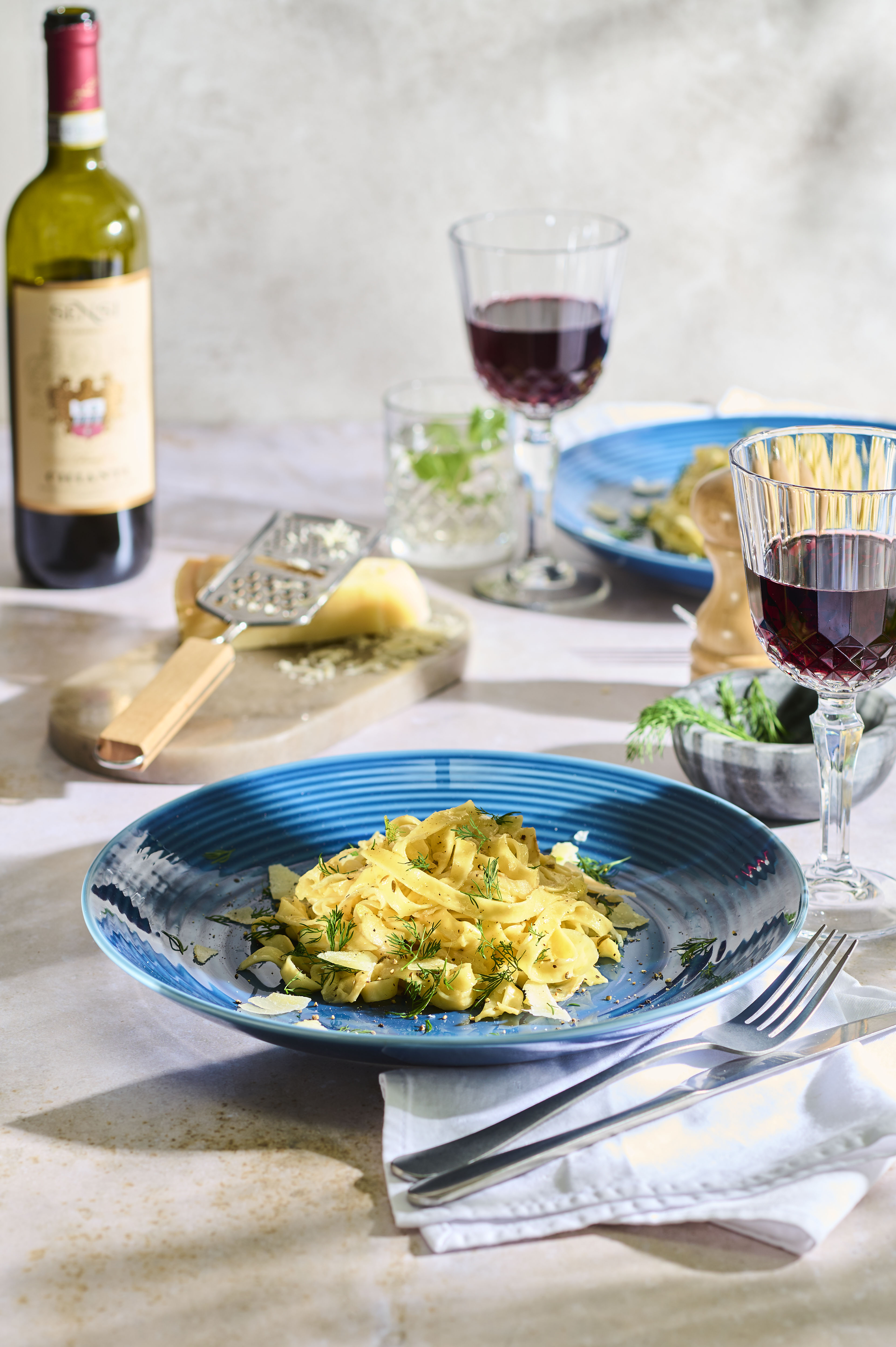 Tagliatelle met venkel en parmezaan