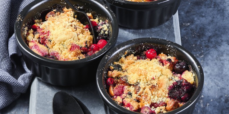 Bosvruchtencrumble uit de airfryer 