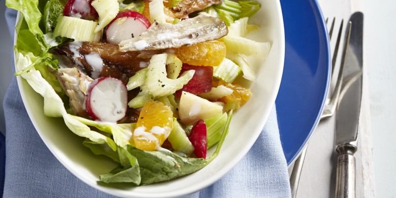 Makreelsalade met appel en radijs