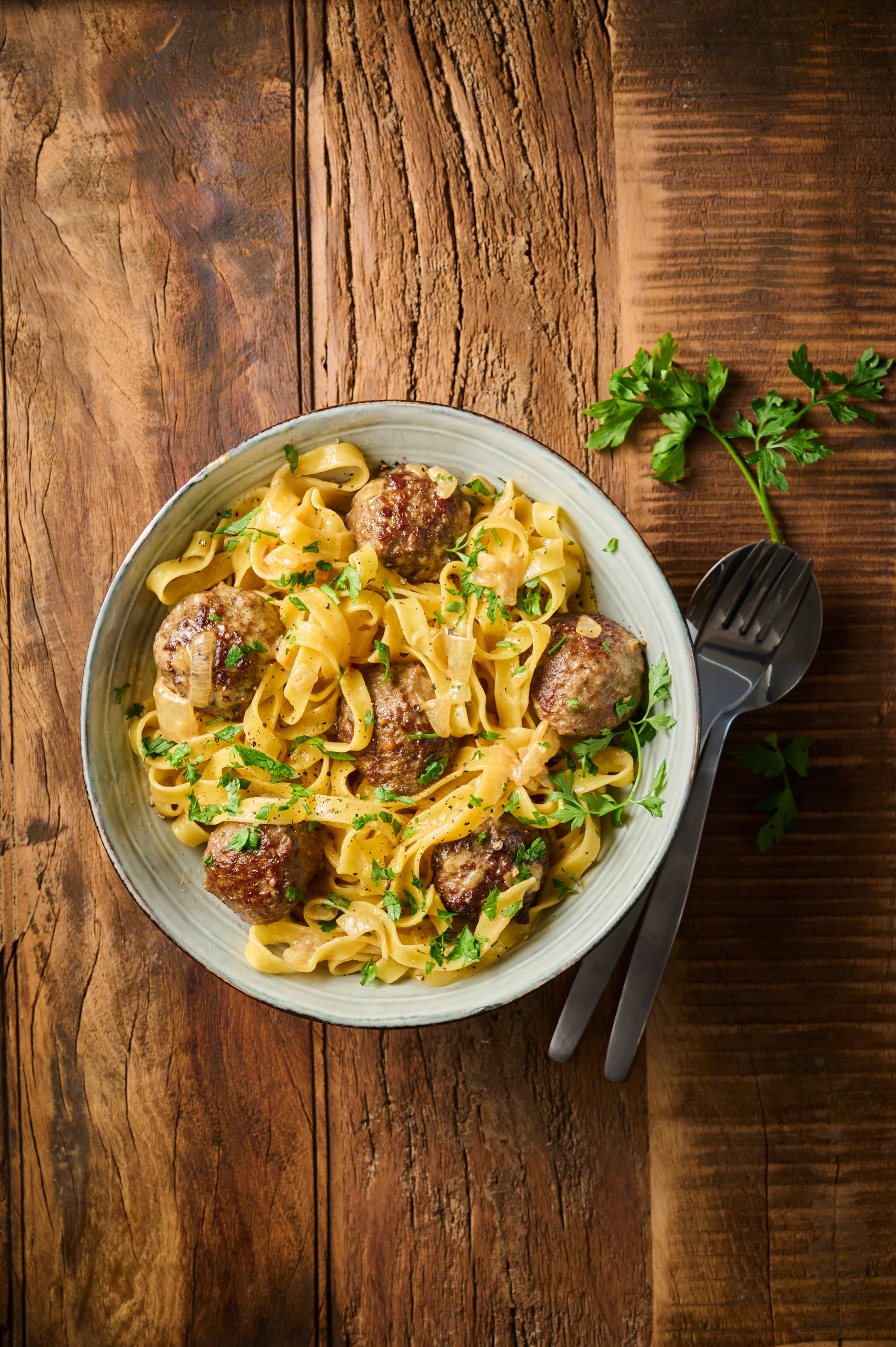 Tagliatelle met Zweedse gehaktballetjes