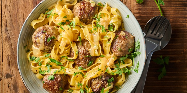 Tagliatelle met Zweedse gehaktballetjes 