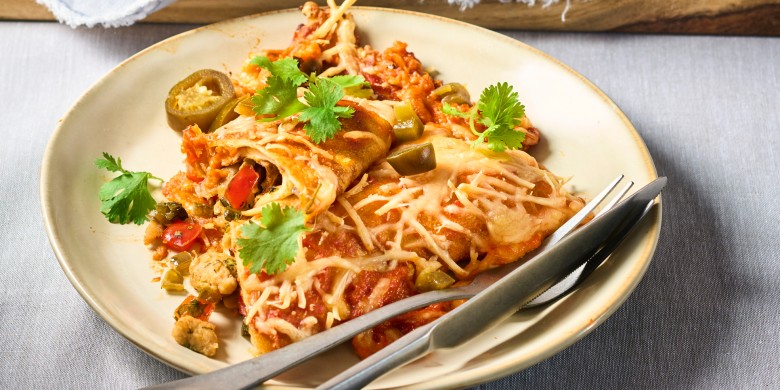 Gegratineerde Mexicaanse pannenkoeken 