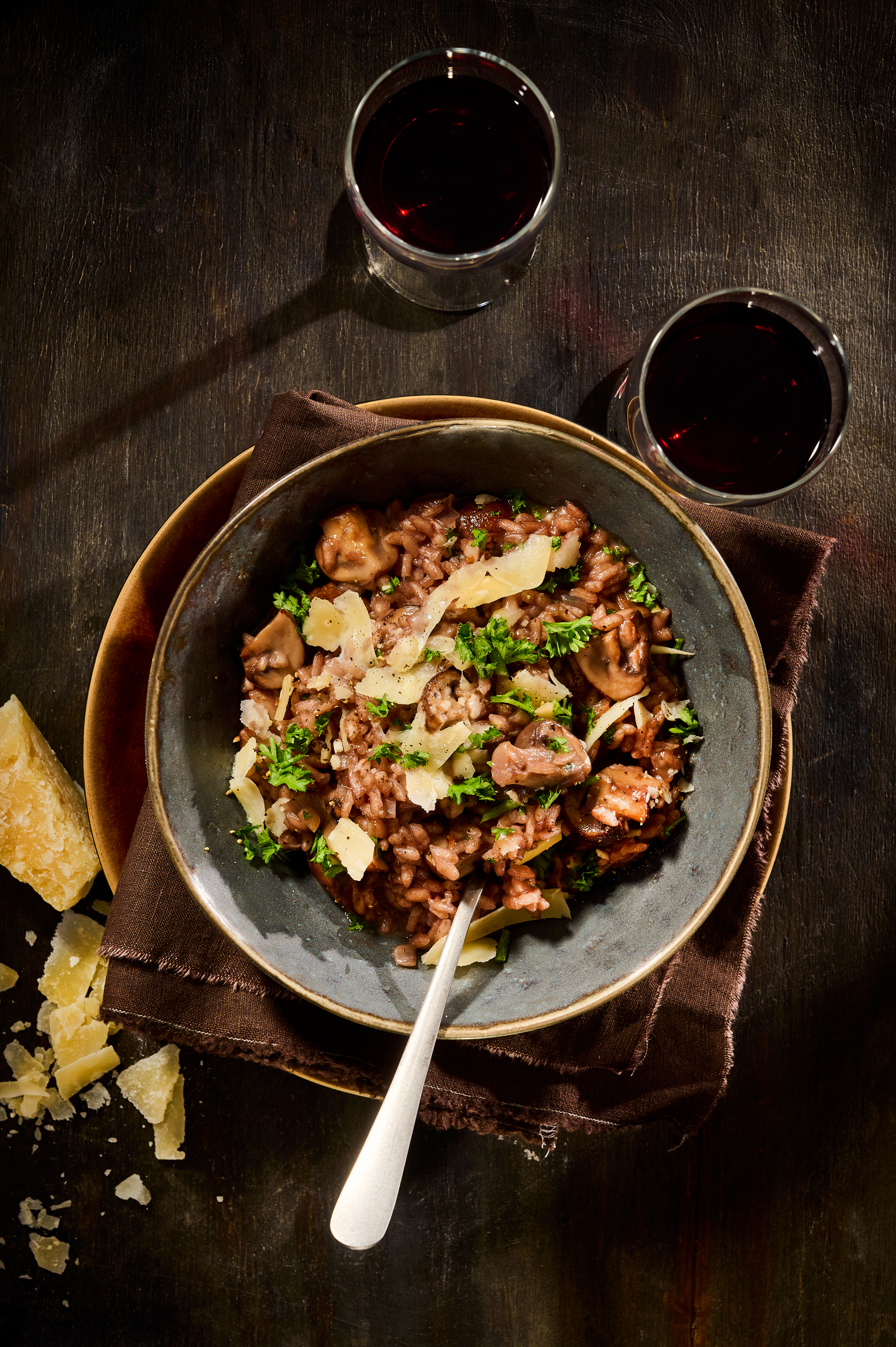 Risotto met port en paddenstoelen