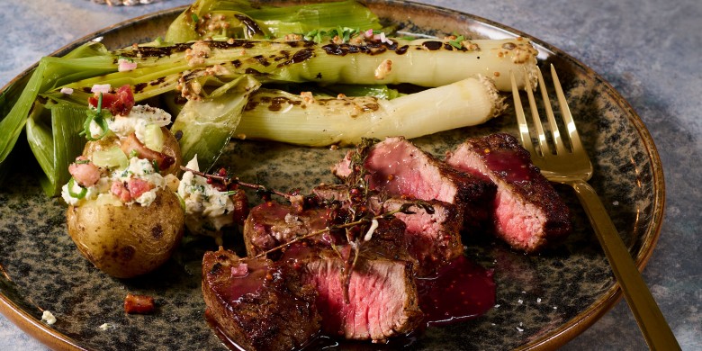 Biefstuk met gluhweinsaus