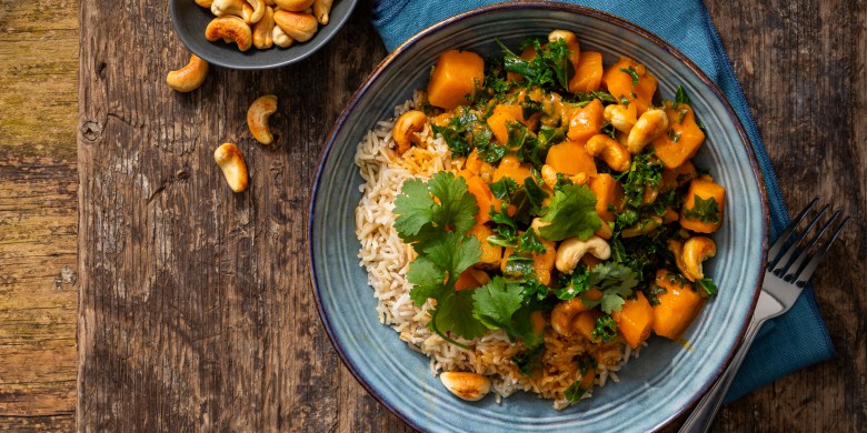 Pompoencurry met boerenkool