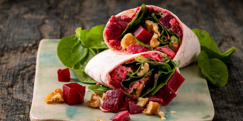 Wraps met bietenspread