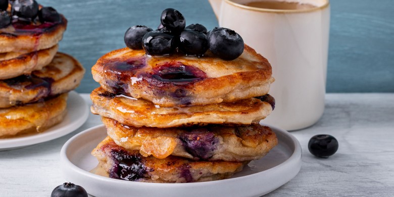 Bananenpannenkoekjes met blauwe bessen