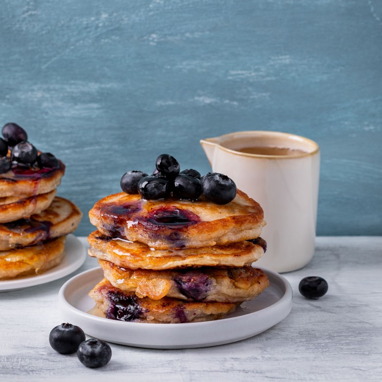 Bananenpannenkoekjes met blauwe bessen