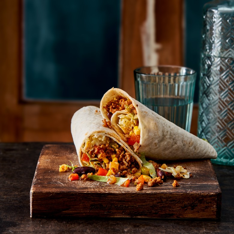 Mexicaanse wraps met vegetarisch gehakt