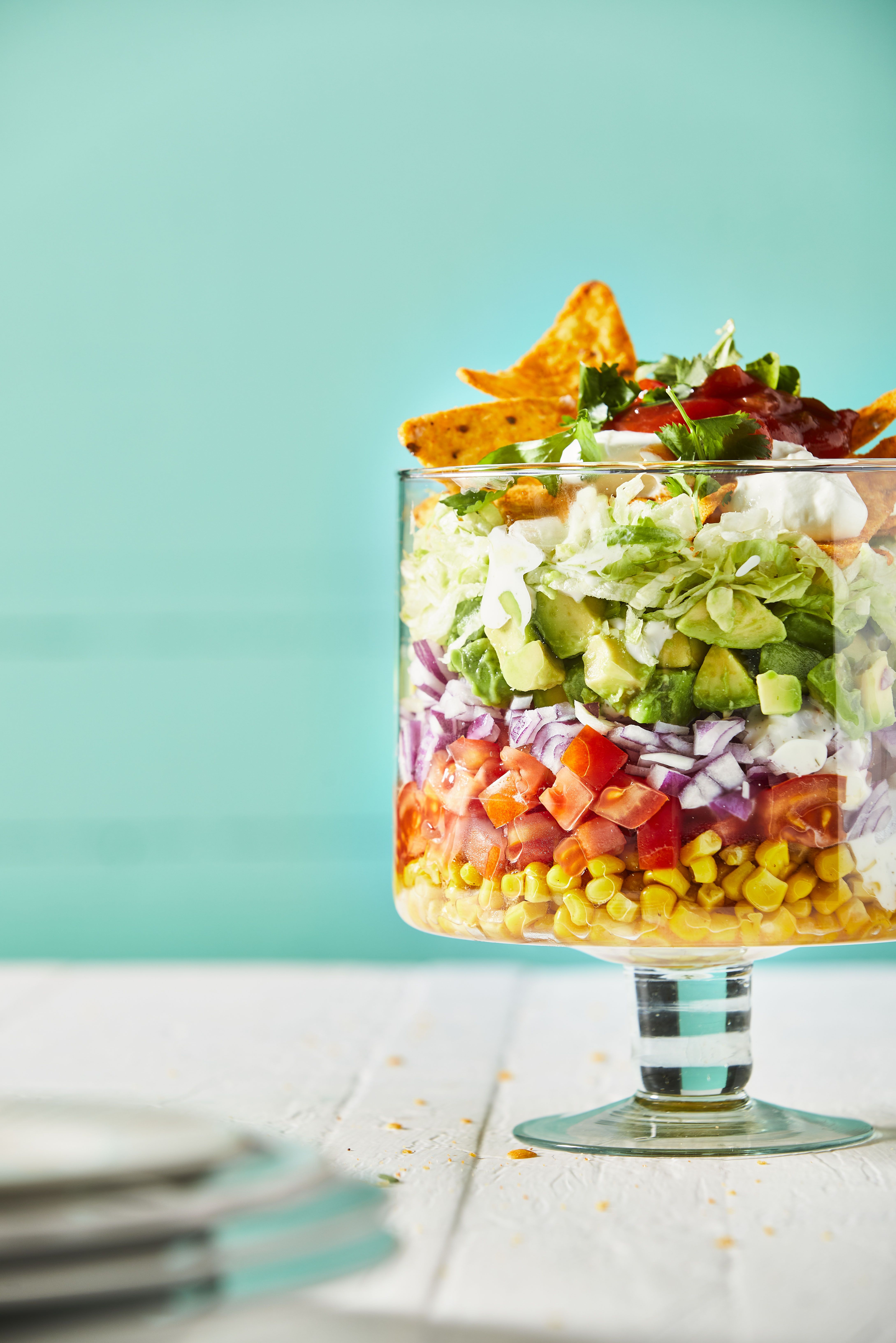 Mexicaanse triflesalade met geroosterde mais