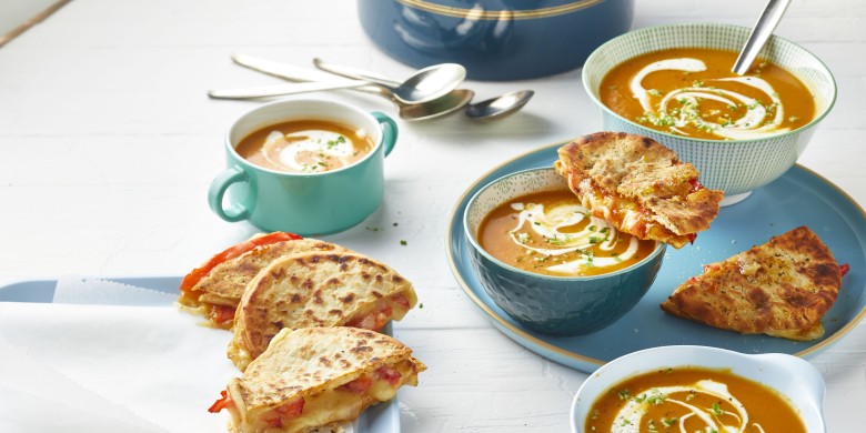 Zoete-aardappelsoep met komijn en zure room