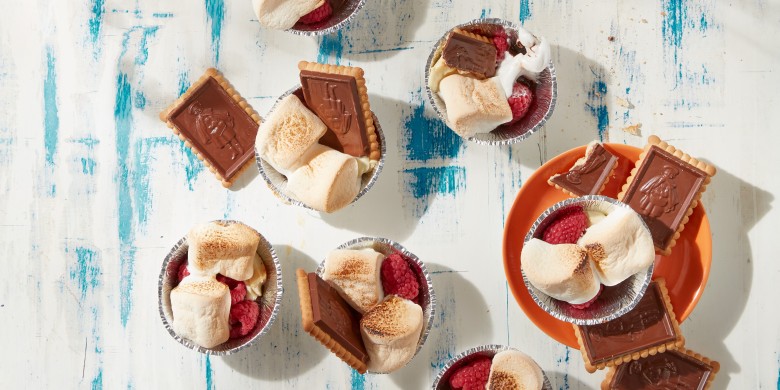 Triple chocolate BBQ s’mores met frambozen