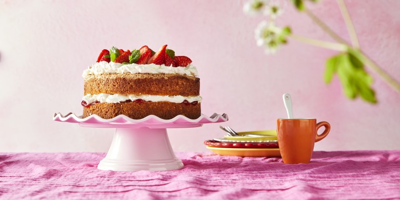 Mascarponecrèmetaart met aardbeien