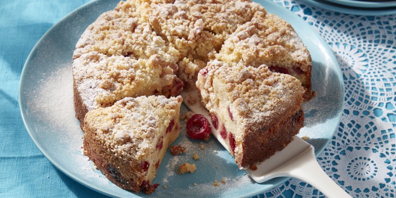 Kersen-vanillekruimelcake
