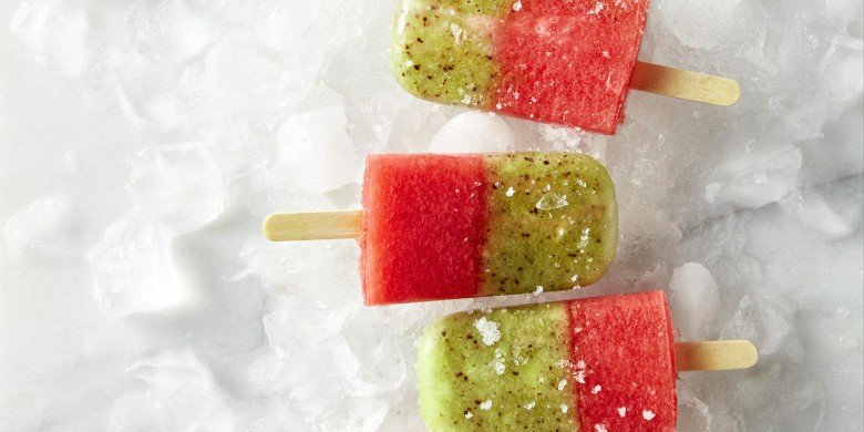 Watermeloen-aardbei-kiwi-ijsjes