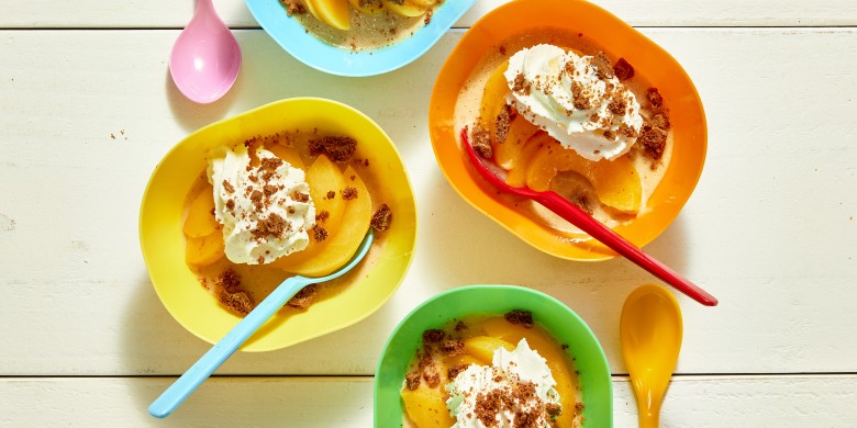 Perzikpudding met kaneel