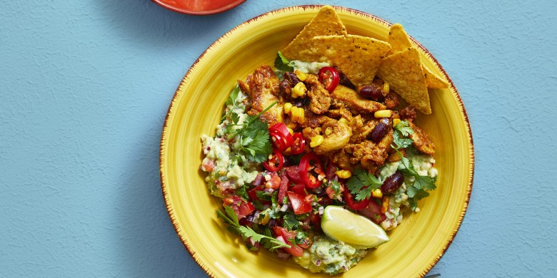 Tex-mexbowl met guacamole