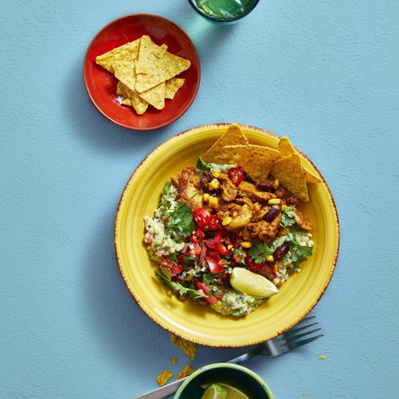 Tex-mexbowl met guacamole