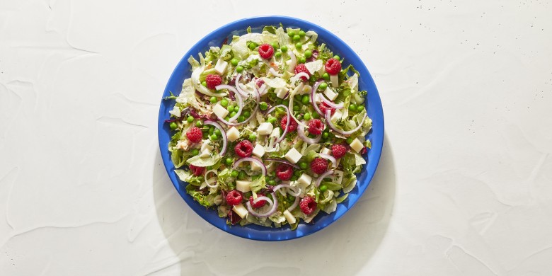 Salade met geitenkaas en frambozen