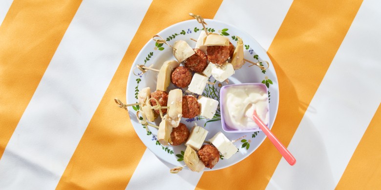 Griekse feta-artisjokspiesjes