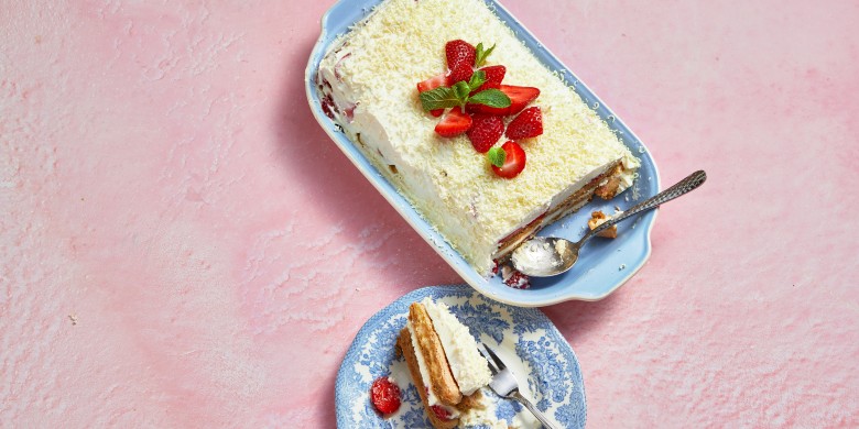 Snelle aardbeientiramisu