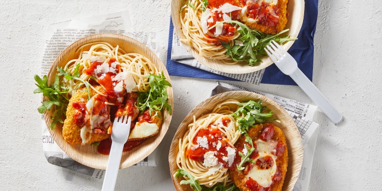 Chicken parmesan met spaghetti