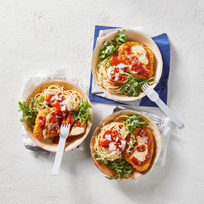 Chicken parmesan met spaghetti