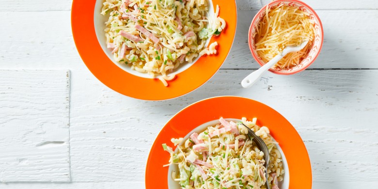 Ham-prei mac and cheese