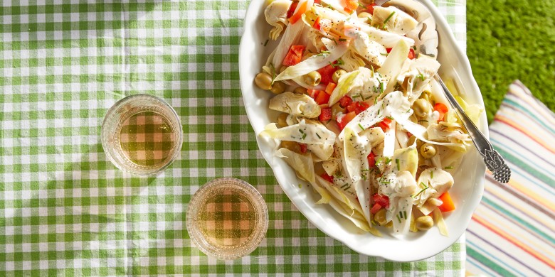 Salade met artisjok en witlof
