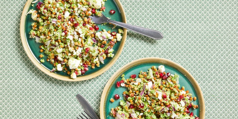 Broccolitabouleh met linzen en feta