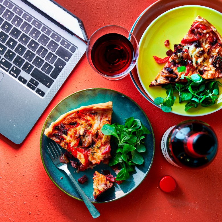 Rodebietquiche met paprika en geitenkaas