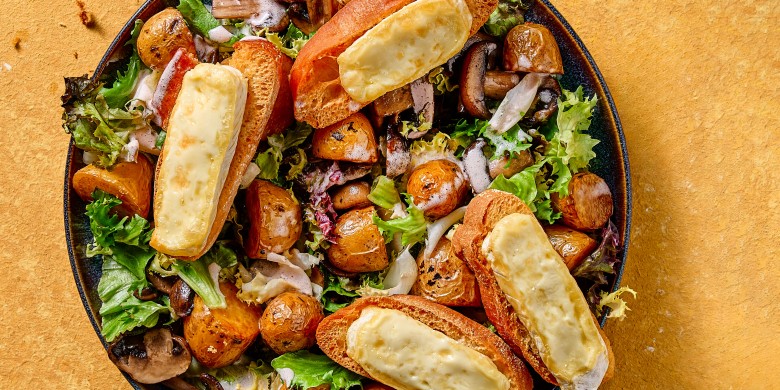Herfstsalade met krieltjes en brietoast