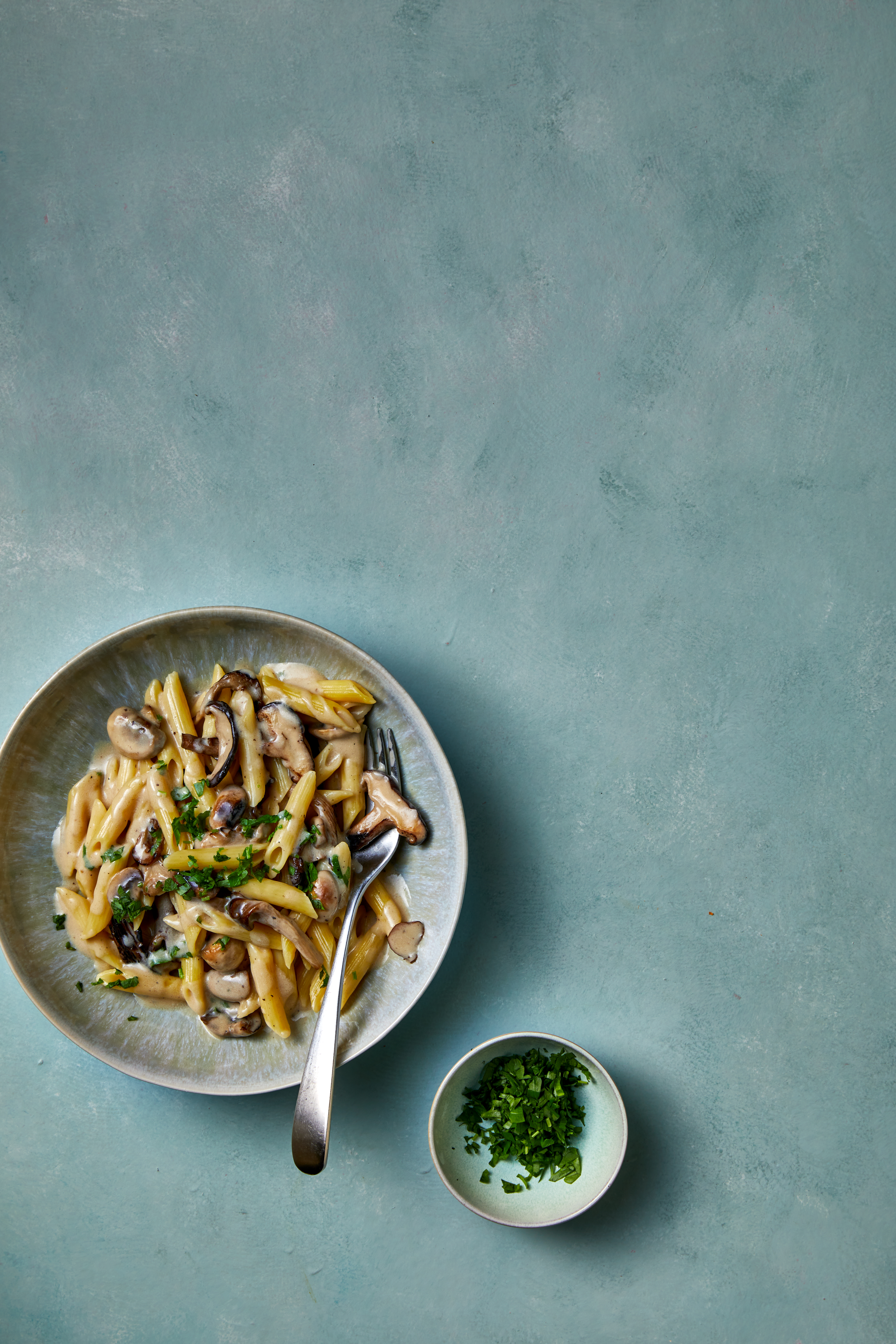 Pasta met paddenstoelen roomsaus