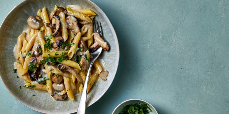 Pasta met paddenstoelen roomsaus