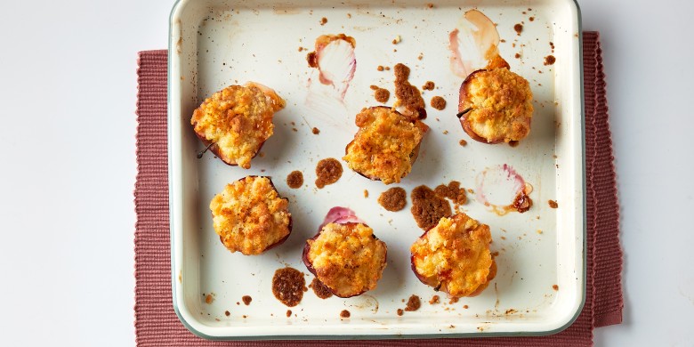 Crumbleappeltjes met abrikozenjam