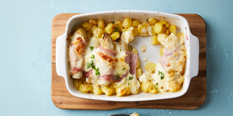 Witlof met ham en kaas