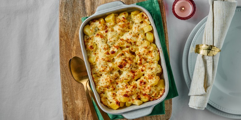 Gegratineerde krieltjes met kaascrème