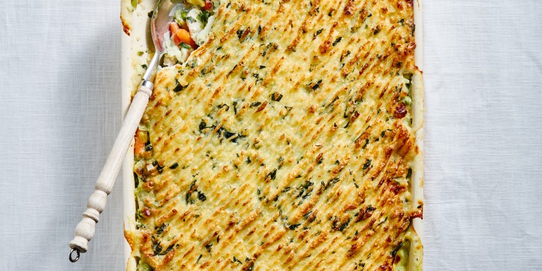 Vis-pie met pureedakje