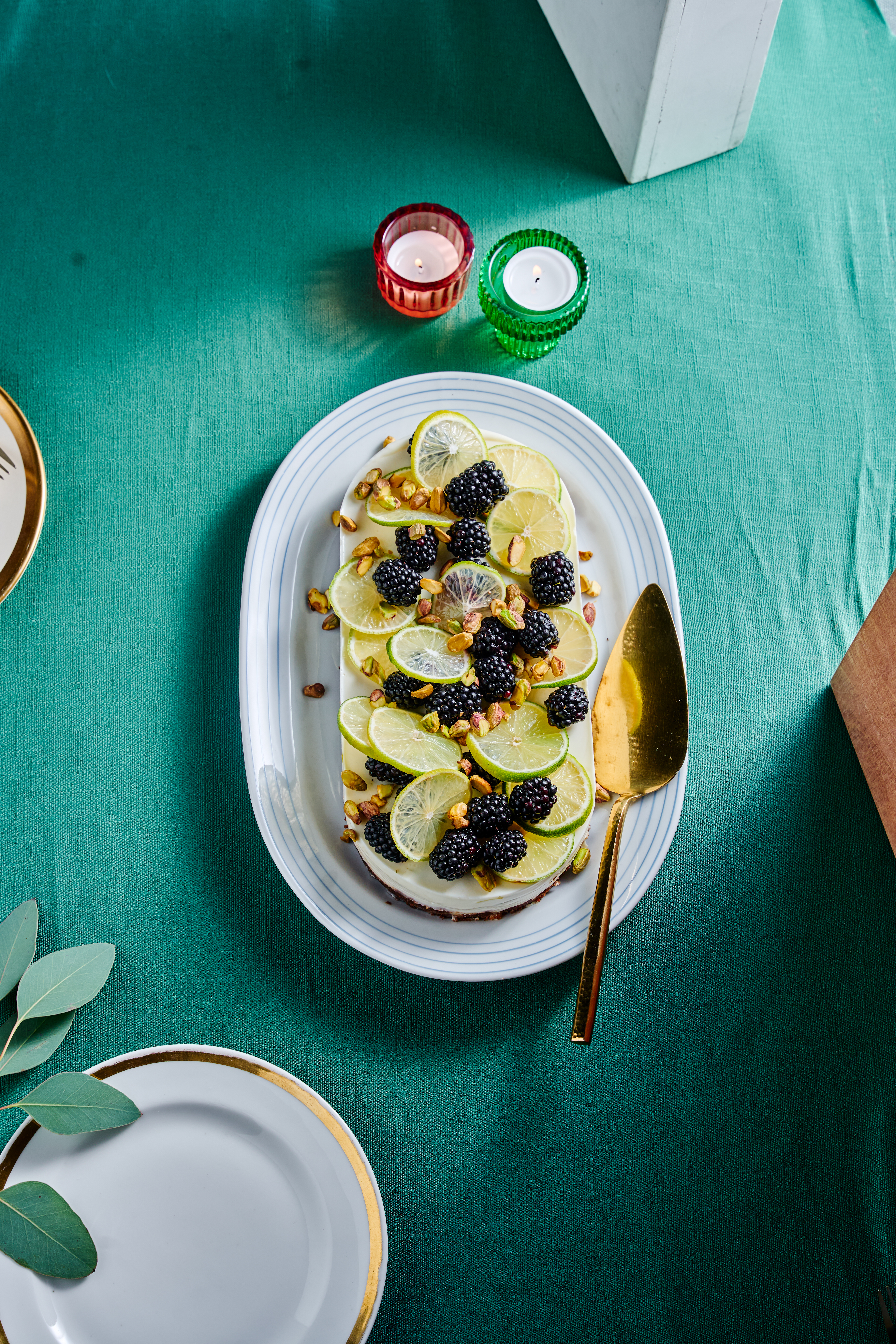 No-bake kokoscheesecake met pistache