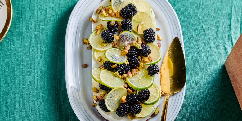No-bake kokoscheesecake met pistache