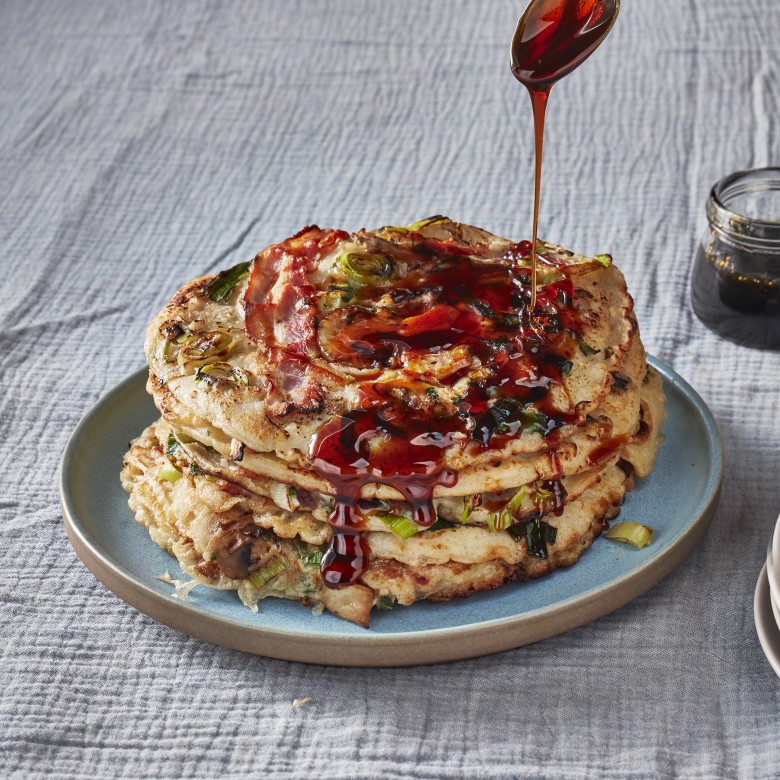 Hollandse groentepannenkoeken met spek en stroop