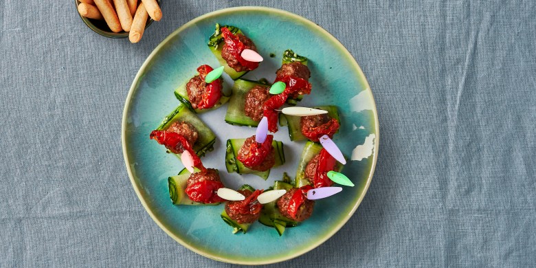 Gehaktballetjes met pestocourgette