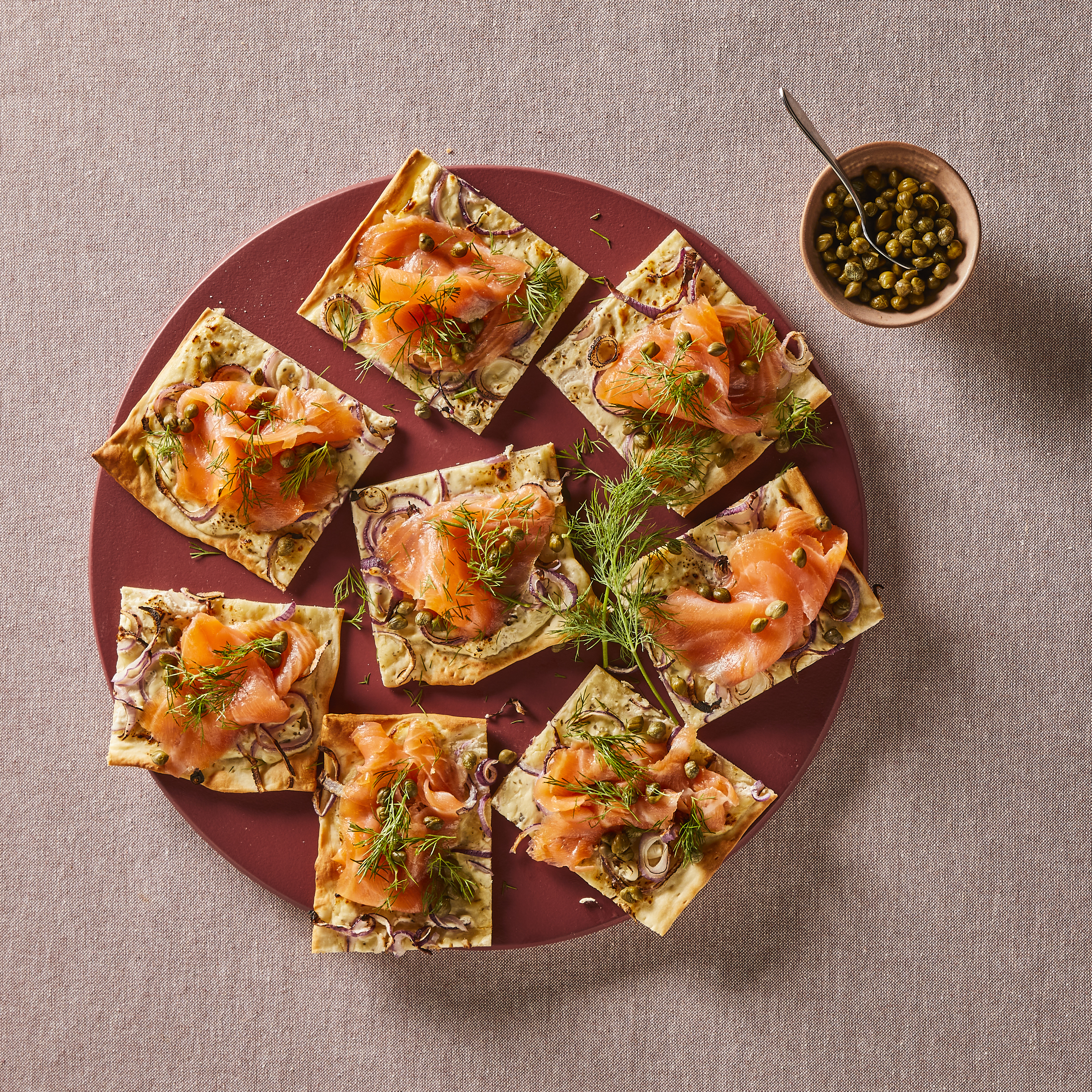 Flammkuchen met gerookte zalm