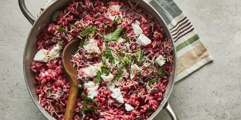 Bietenrisotto met geitenkaas 