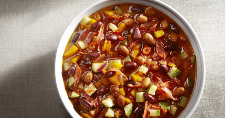 Bonte bonensoep met chorizo