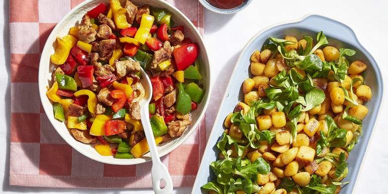 Gebakken krieltjes met varkensvlees