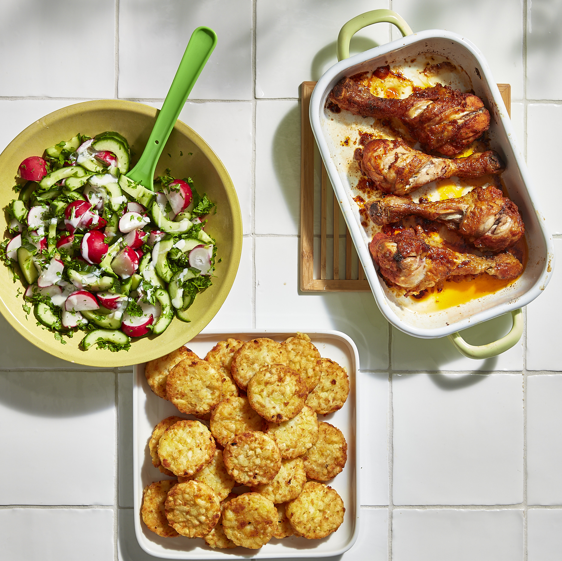 Geroosterde kipdrumsticks met rösti