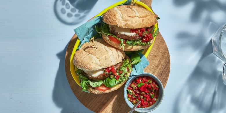 Vegetarische capreseburger