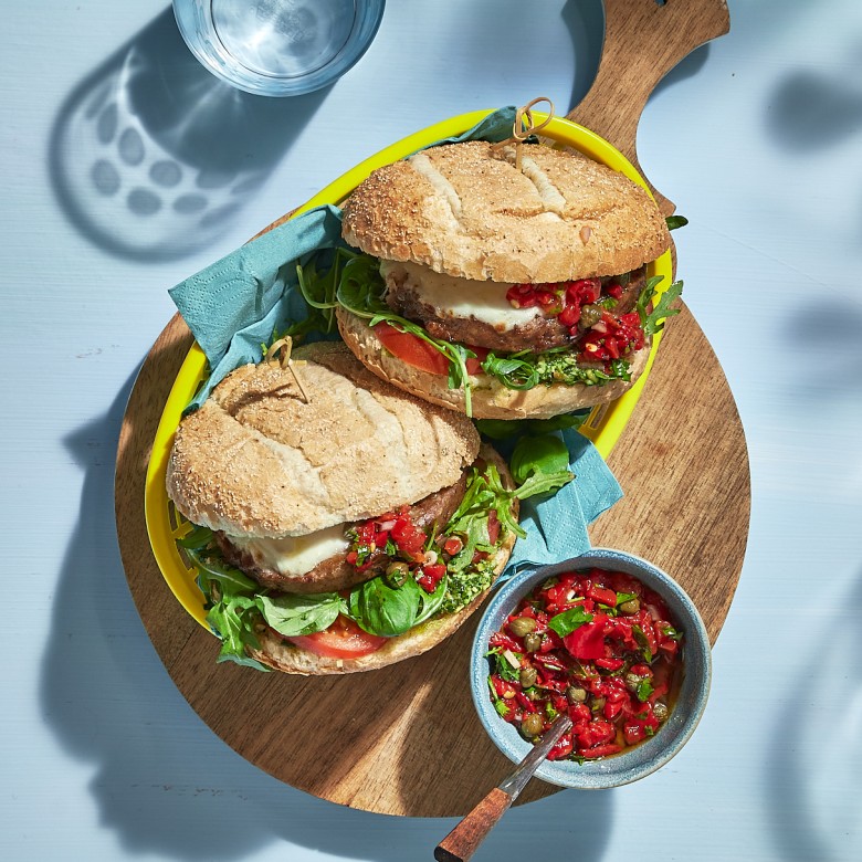 Vegetarische capreseburger